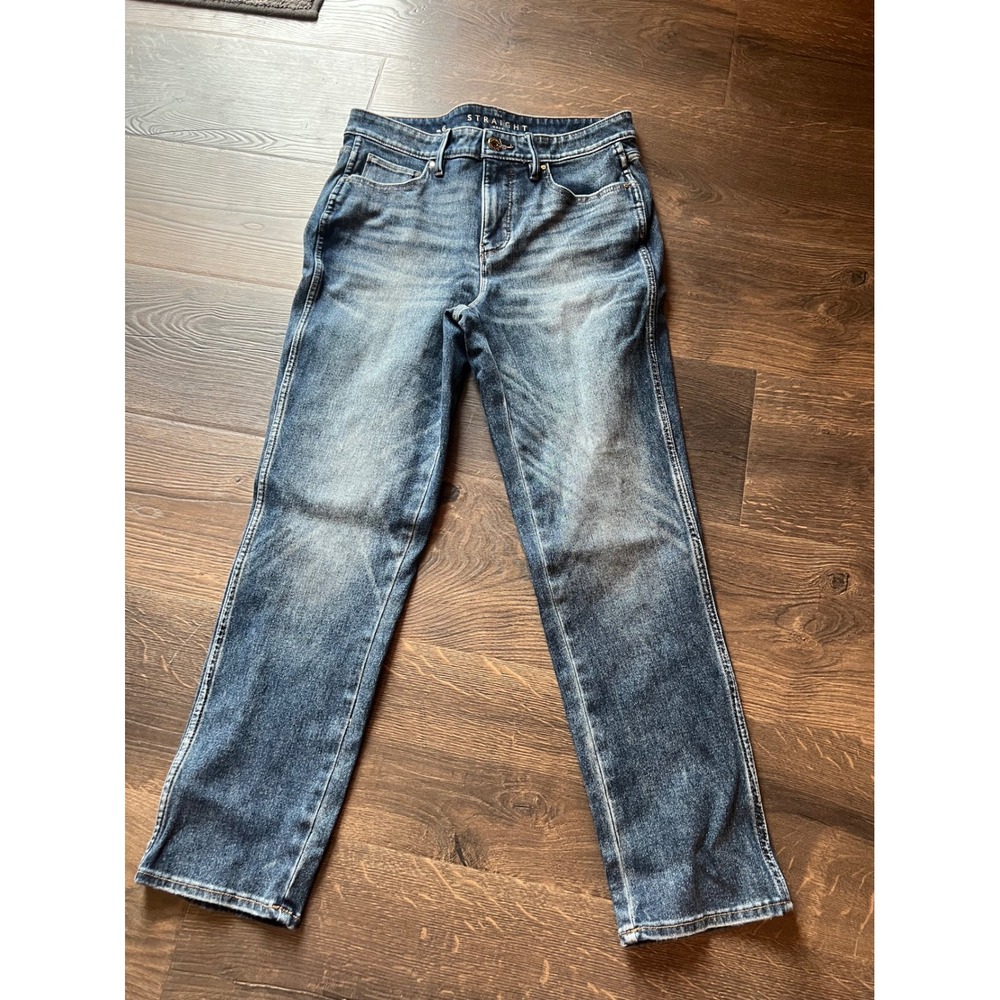 White House Black Market The Straight Crop High Rise Jeans Blue Sz 6